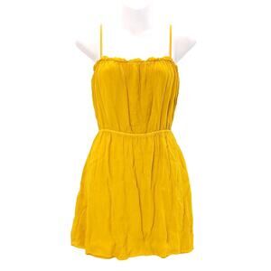 Reformation Siny dress in mustard yellow